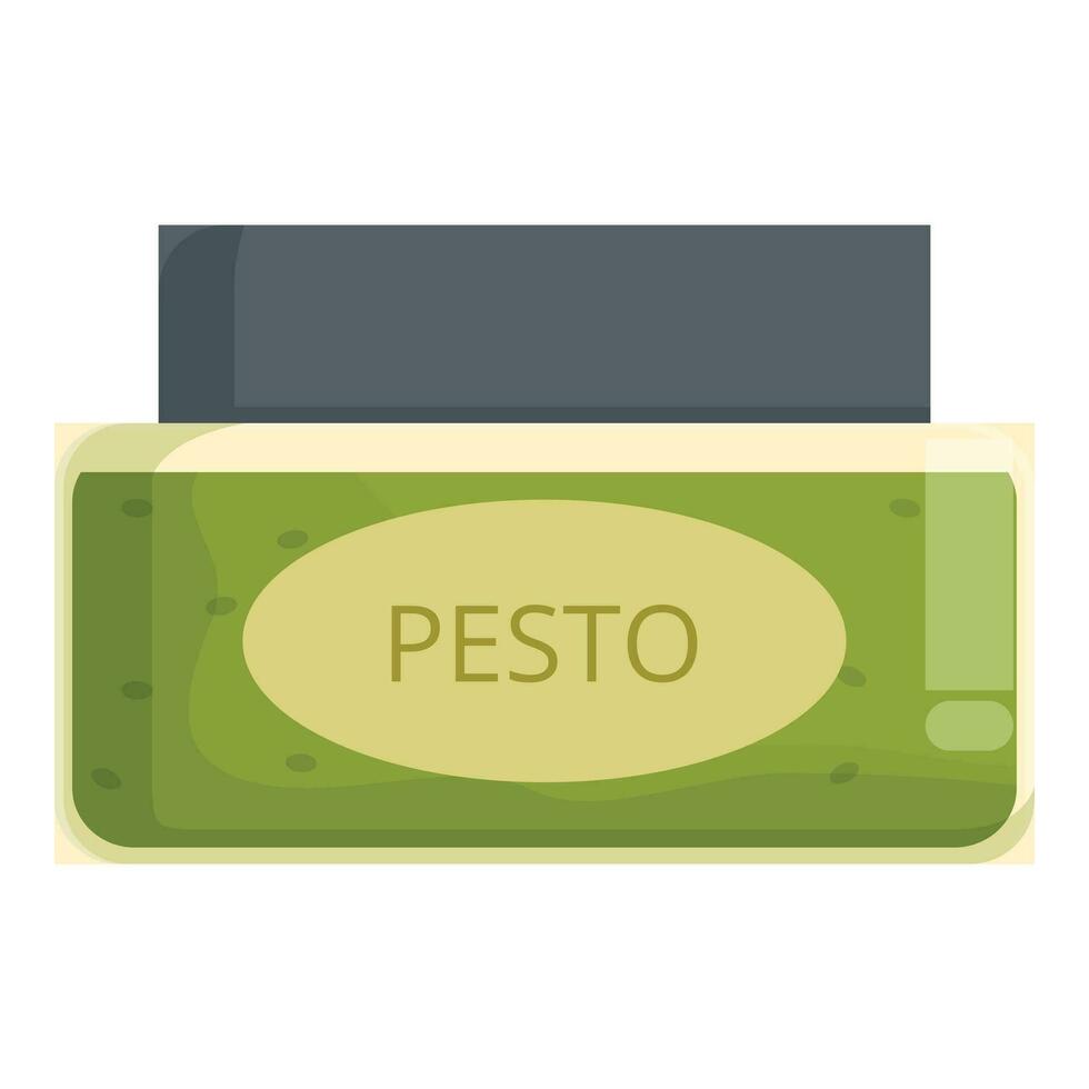 pesto creme jarra ícone desenho animado vetor. criação cozinhando vetor