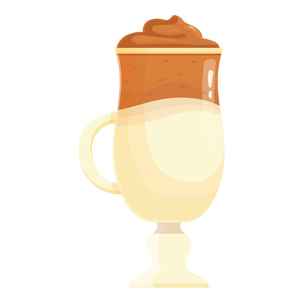 misturado gelo café com leite ícone desenho animado vetor. beber vidro vetor