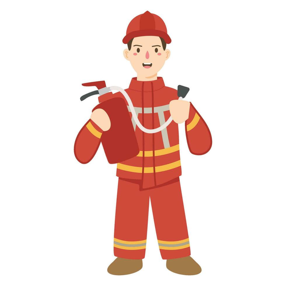 bombeiro profissional equipamento plano ícones vetor