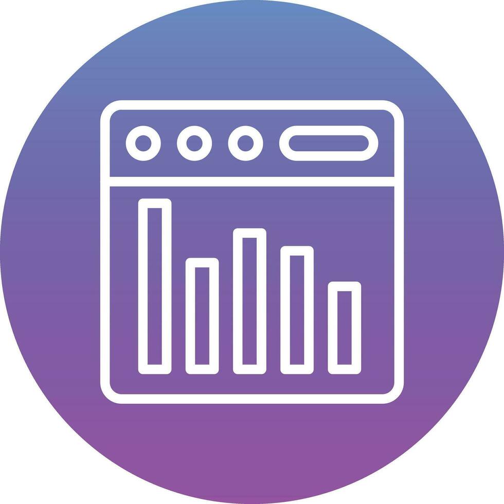 ícone de vetor de estatísticas de página da web