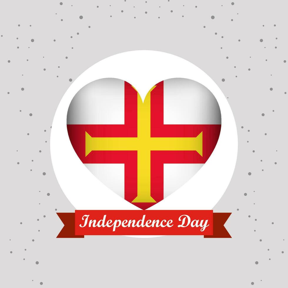 Guernsey independência dia com coração emblema Projeto vetor