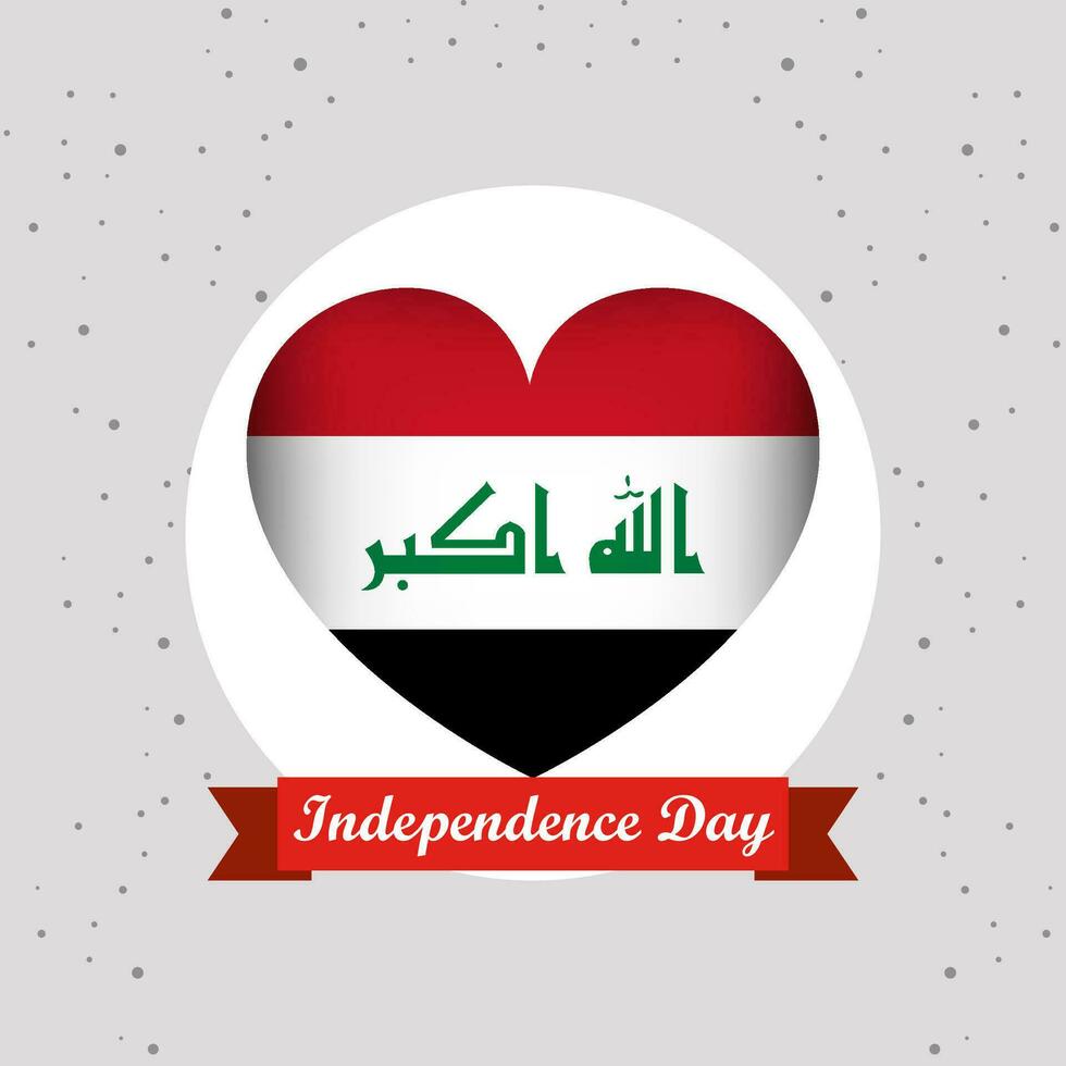 Iraque independência dia com coração emblema Projeto vetor