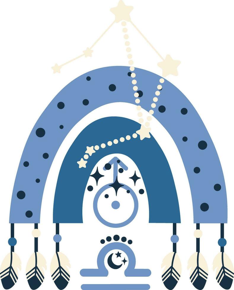 zodíaco arco-íris. constelação. zodíaco placa vetor