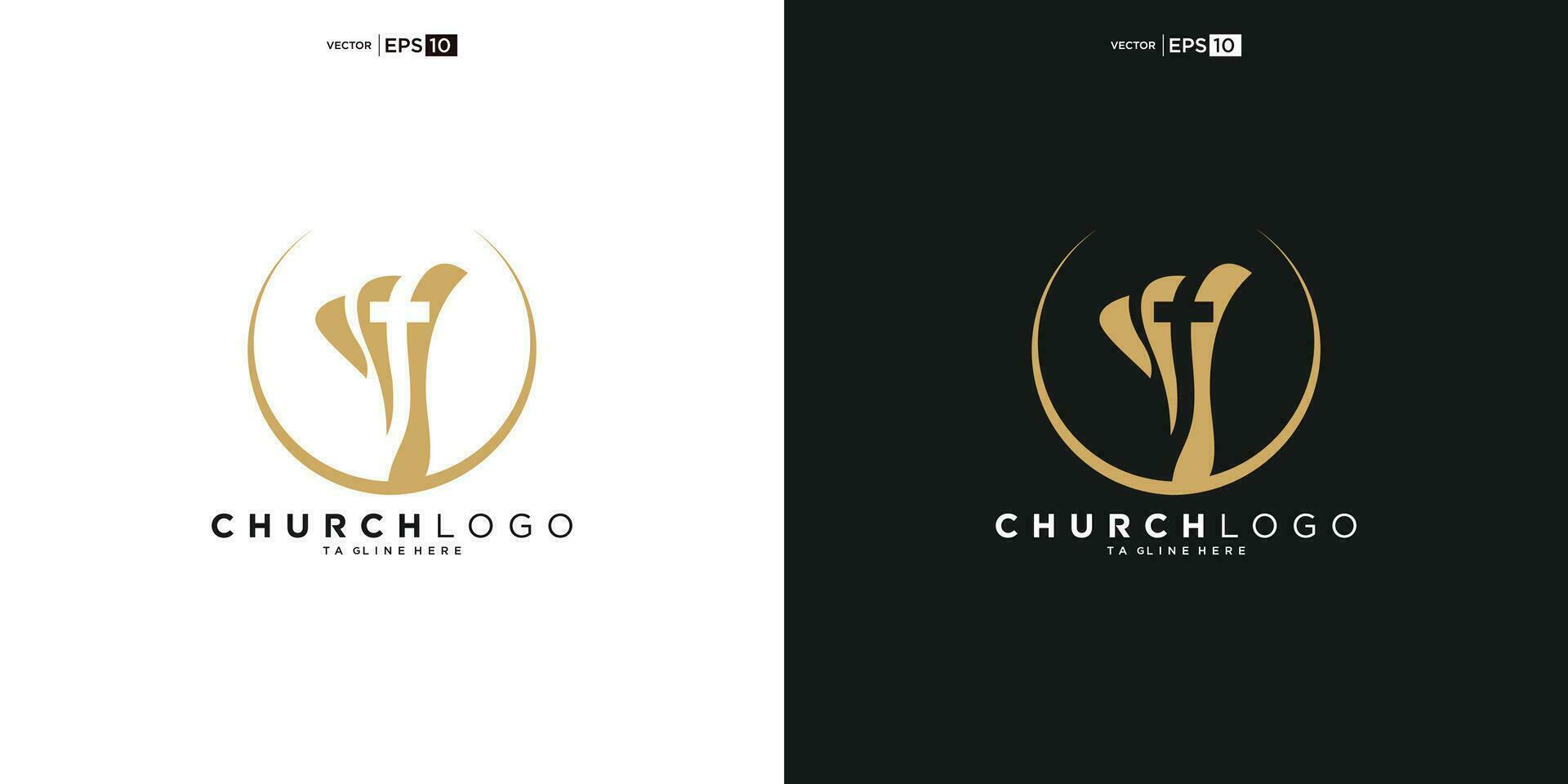 Igreja logotipo. Bíblia, Jesus' Cruz e anjo asas. asas Igreja logotipo Projeto ícone. vetor