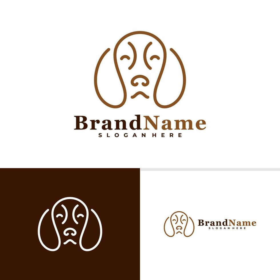 cachorro cabeça logotipo vetor ilustração Projeto. criativo cachorro logotipo conceitos modelo