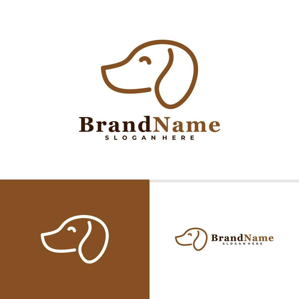 cachorro cabeça logotipo vetor ilustração Projeto. criativo cachorro logotipo conceitos modelo