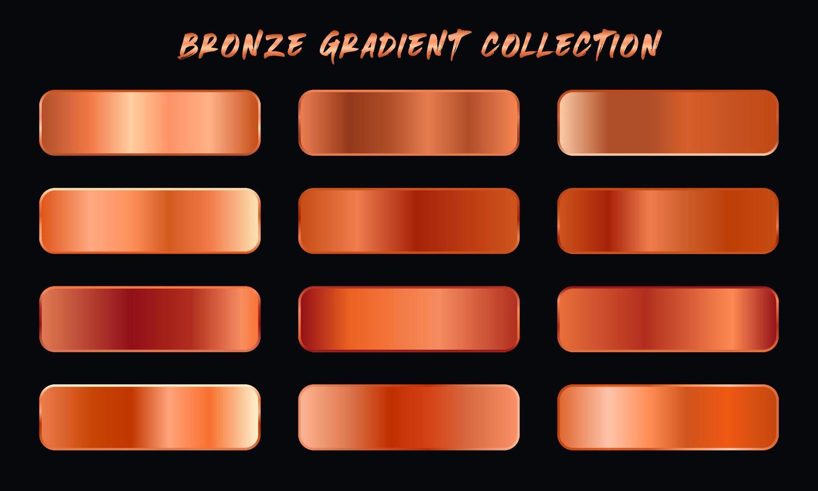 conjunto de amostras de gradientes de bronze de vetor