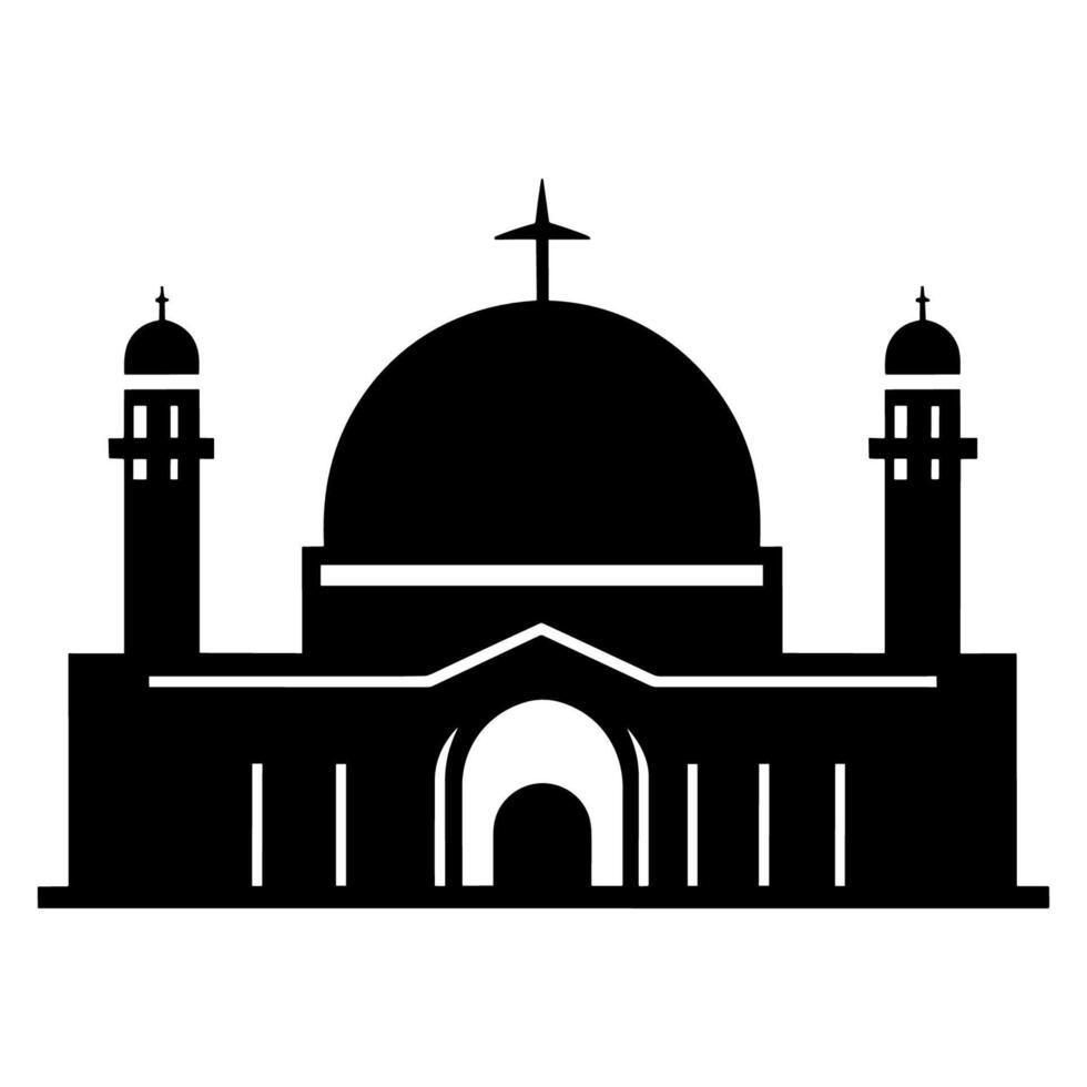 vetor ilustração do uma muçulmano mesquita silhueta. altamente detalhado mesquitas silhueta.