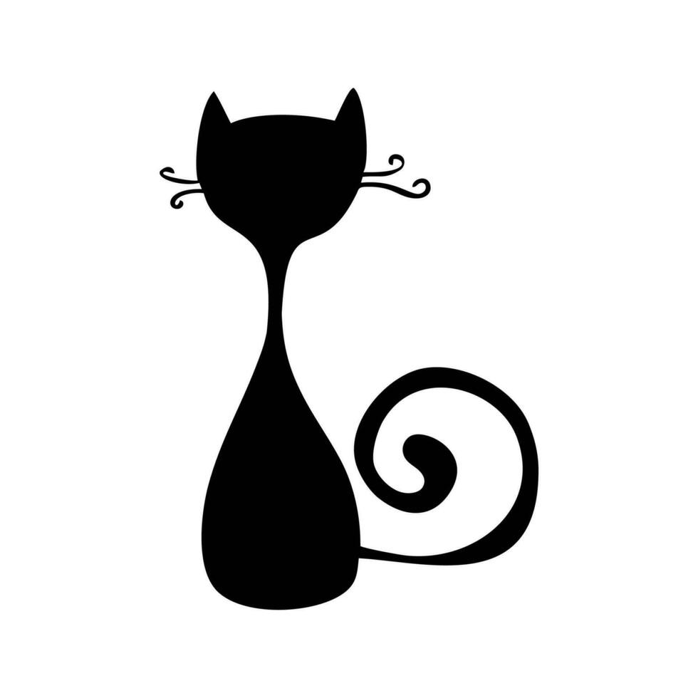 gato preto, ilustração vetorial vetor