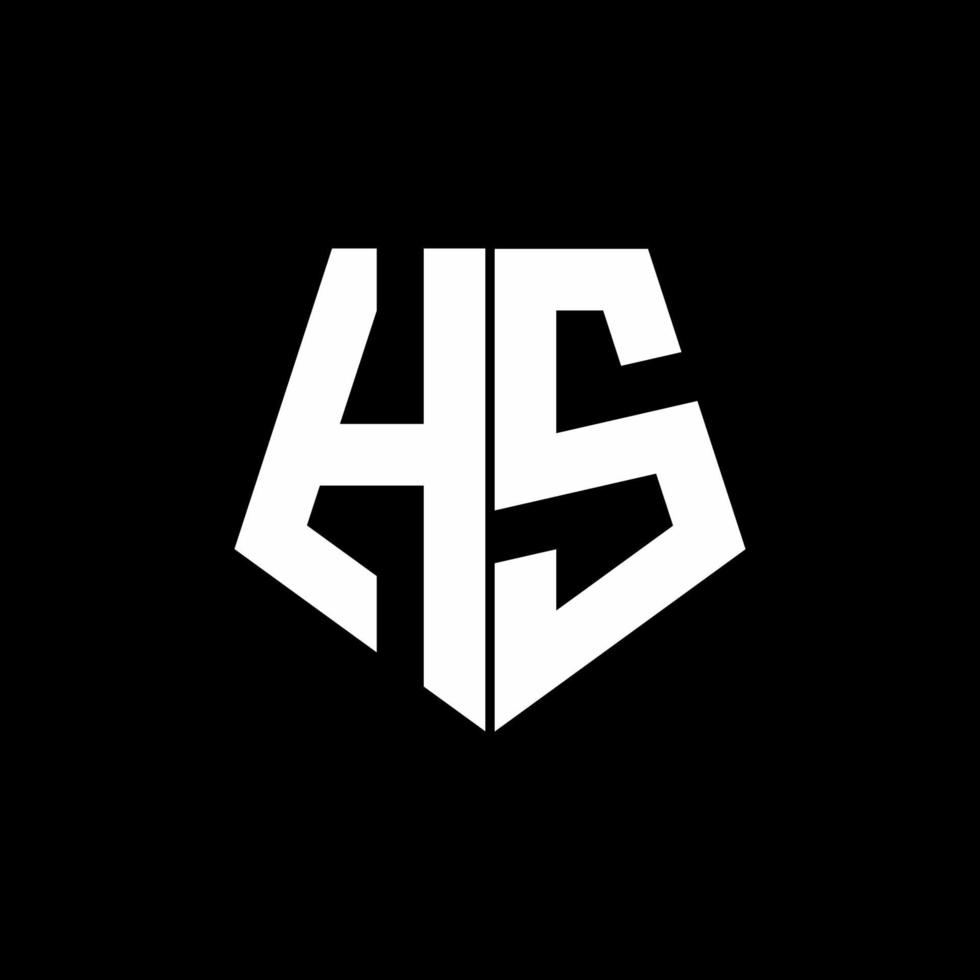 Monograma do logotipo hs com modelo de design de estilo de forma de pentágono vetor