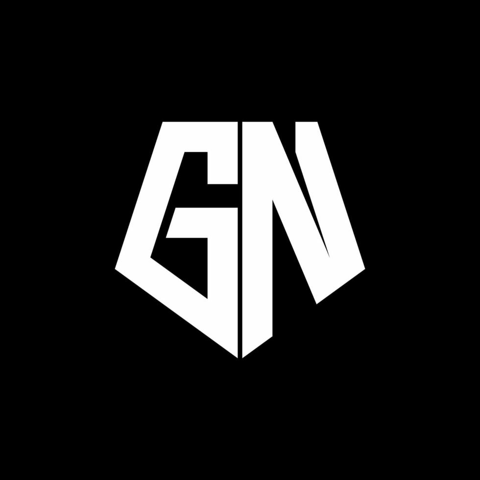 Monograma do logotipo gn com modelo de design de estilo de forma de pentágono vetor