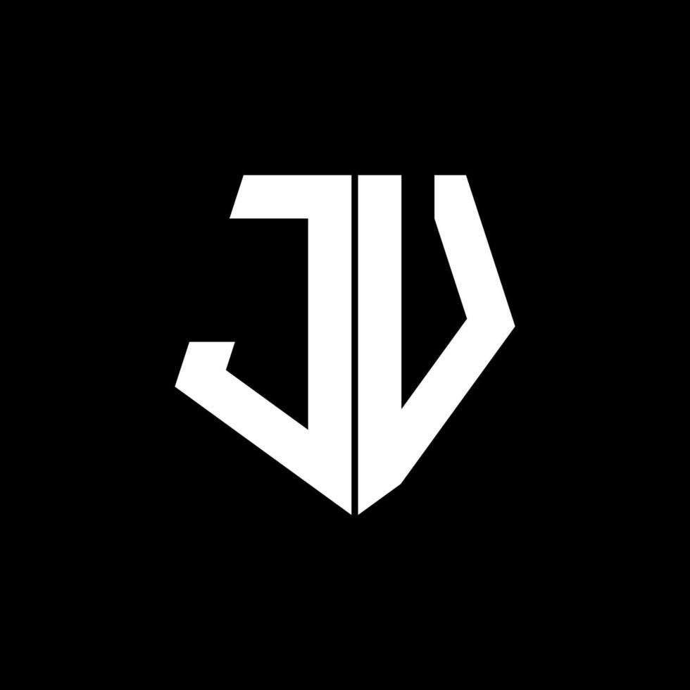 Monograma de logotipo jv com modelo de design de estilo de forma de pentágono vetor