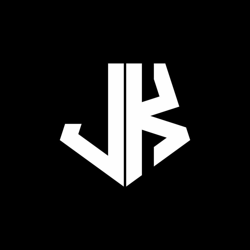 Monograma de logotipo lk com modelo de design de estilo de forma de pentágono vetor