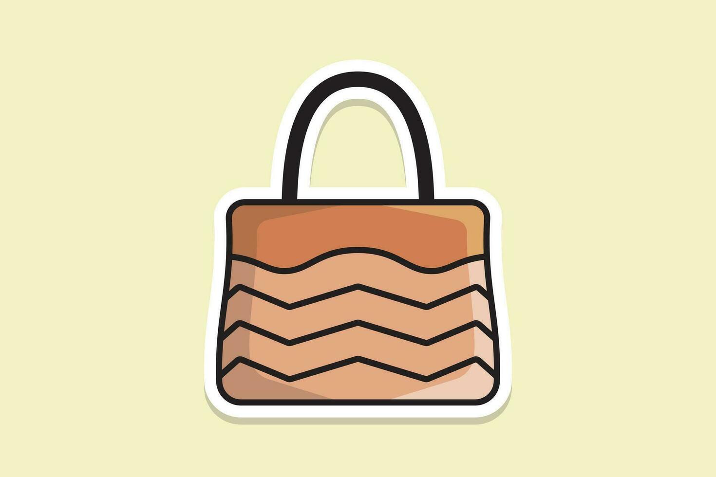 elegante mulheres mão Bolsa adesivo Projeto vetor ilustração. beleza moda objetos ícone conceito. elegante mulher bolsas plano adesivo Projeto. fêmea acessórios ícones logotipo.