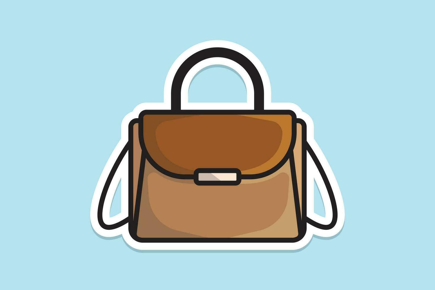 elegante mulheres mão Bolsa adesivo Projeto vetor ilustração. beleza moda objetos ícone conceito. elegante mulher bolsas plano adesivo Projeto ícone logotipo.