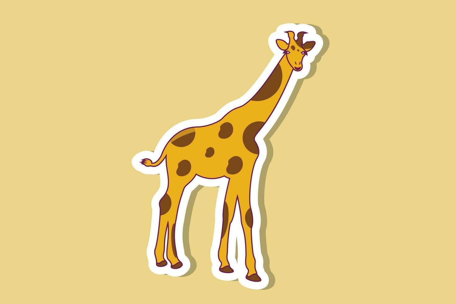 girafa animal mascote desenho animado personagem adesivo Projeto vetor ilustração. animal natureza ícone conceito. girafa adesivo Projeto logotipo ícone.