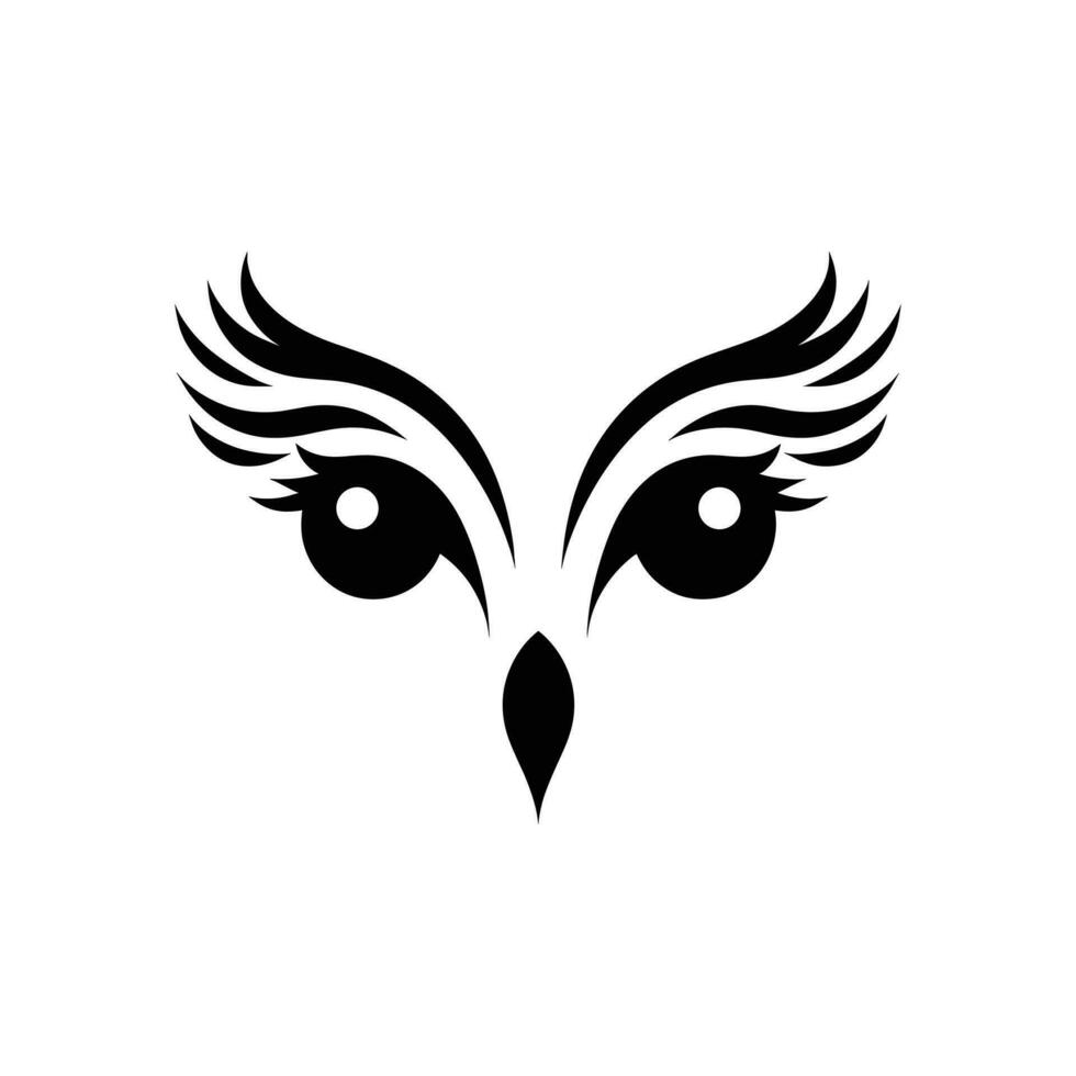 majestoso elegância silhueta do coruja face logotipo ícone símbolo mascote vetor ilustração