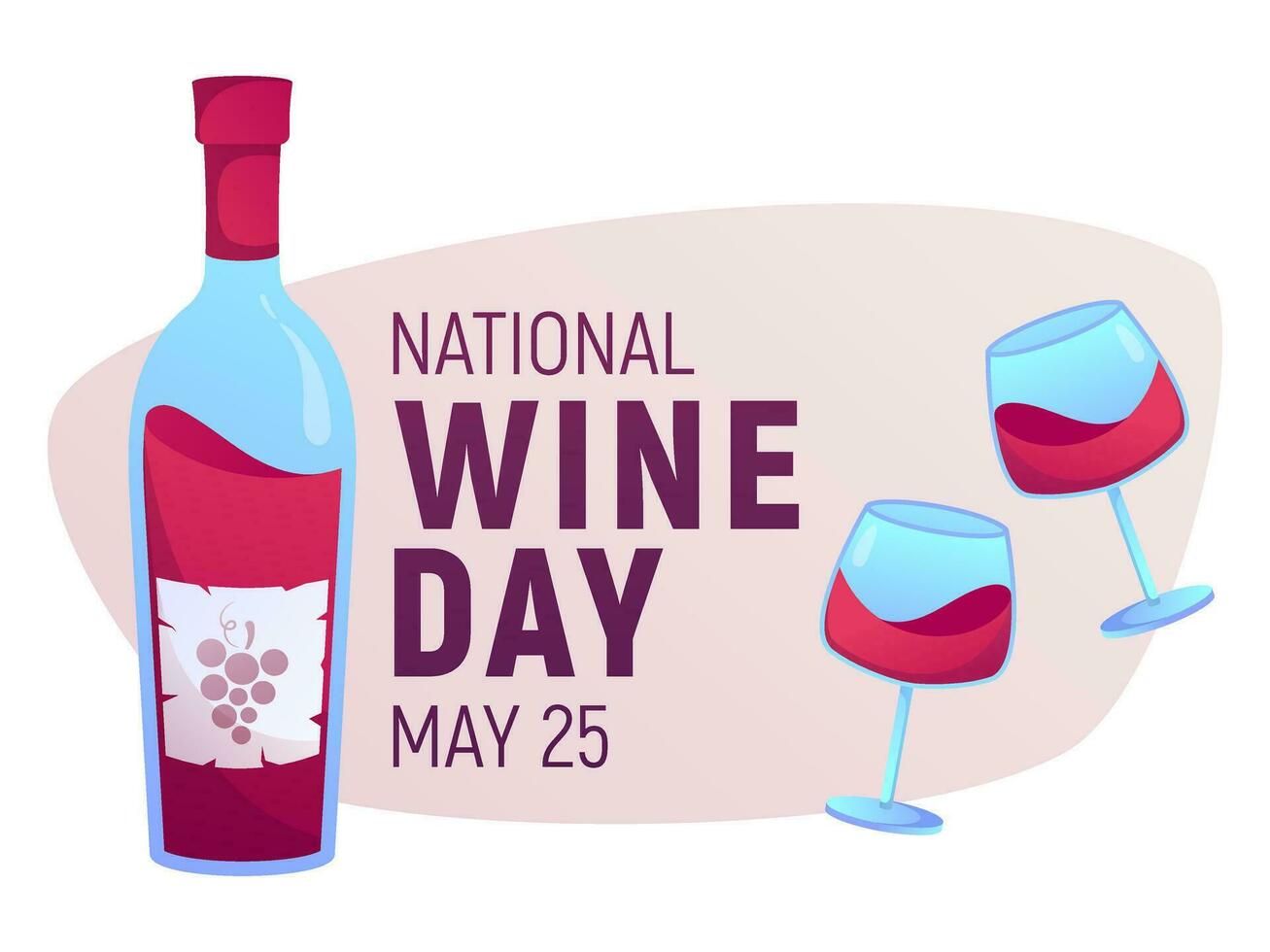 nacional vinho dia pode 25º. vetor ilustração. feriado poster