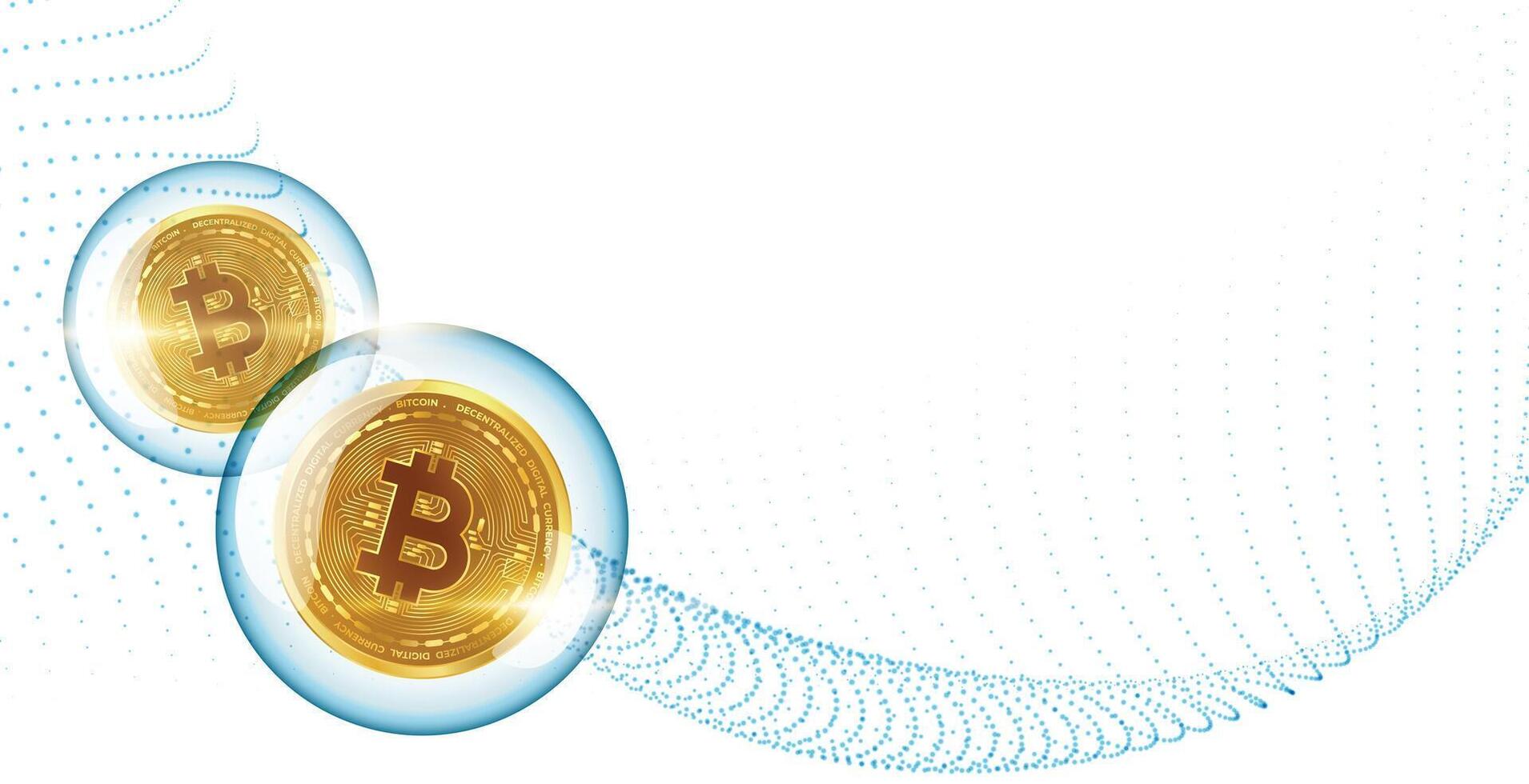 bitcoin criptomoeda mercado bolha estrondo conceito vetor