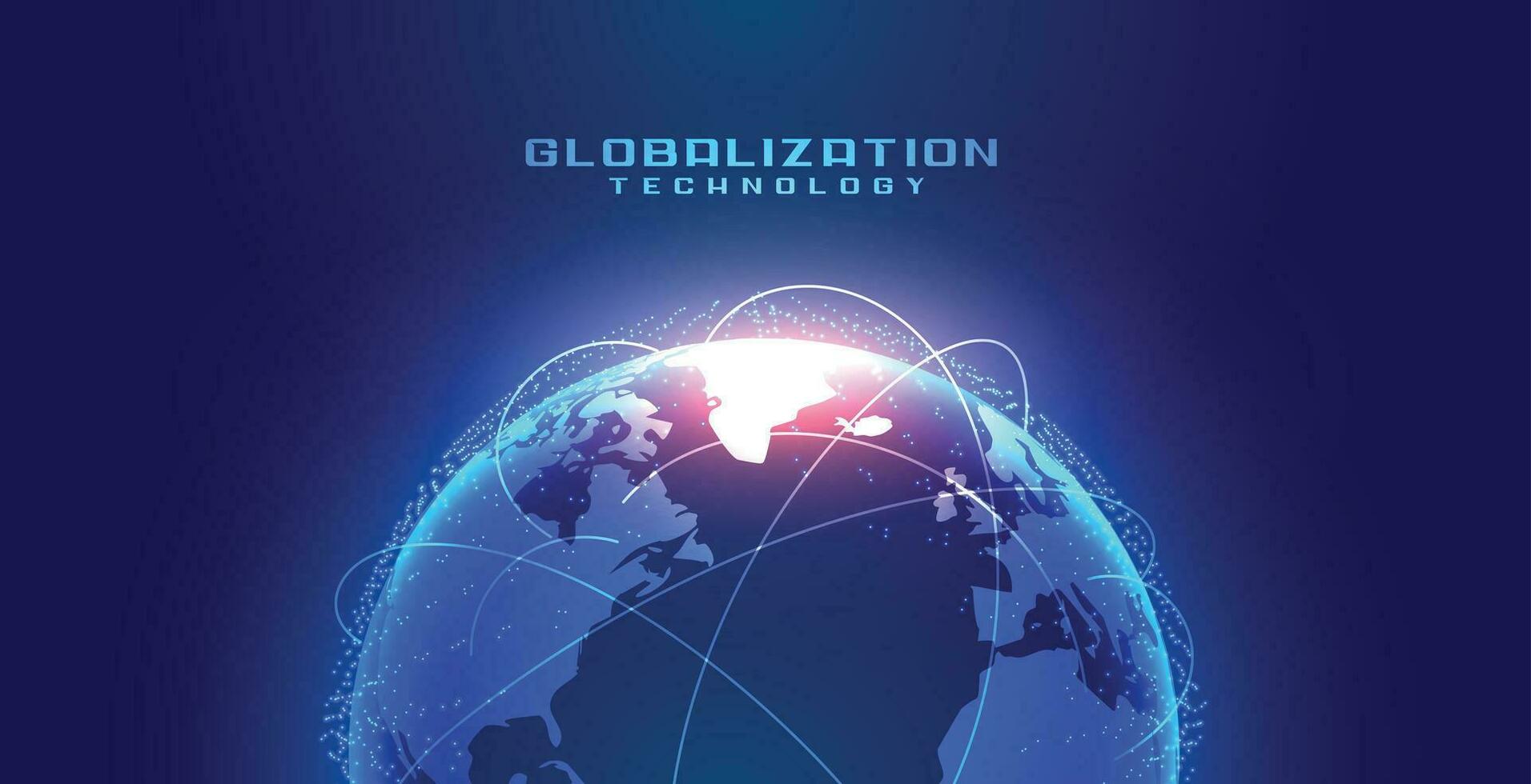 globalização conceito com terra e conexão linhas vetor