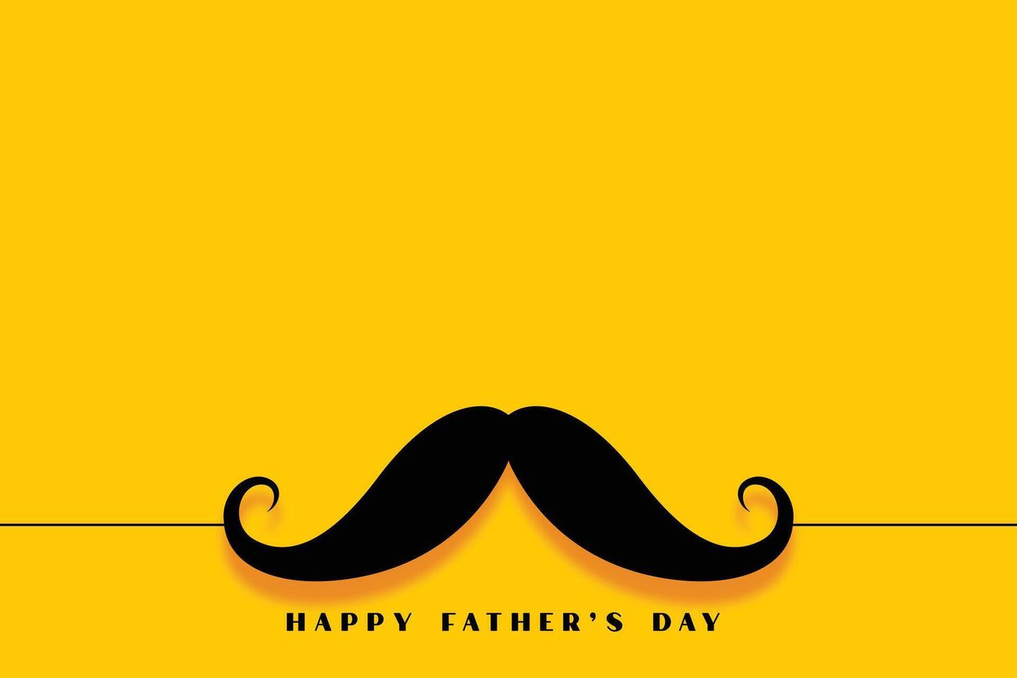 minimalista feliz pais dia bigode amarelo fundo vetor
