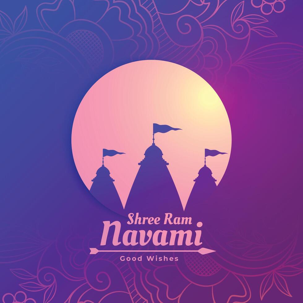 shree RAM navami têmpora cumprimento Projeto vetor