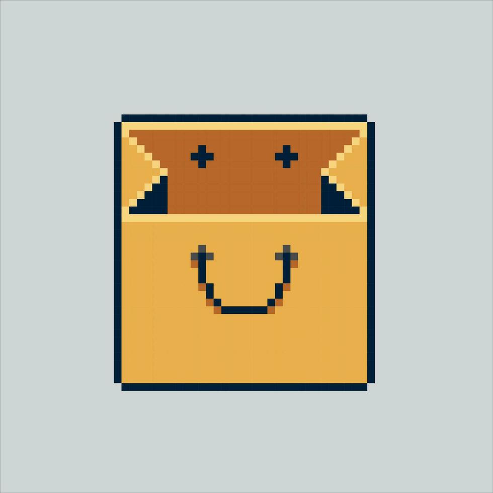 pixel arte ilustração compras bolsa. pixelizada compras bolsa. compras saco Shopping pixelizada para a pixel arte jogos e ícone para local na rede Internet e vídeo jogo. velho escola retrô. vetor