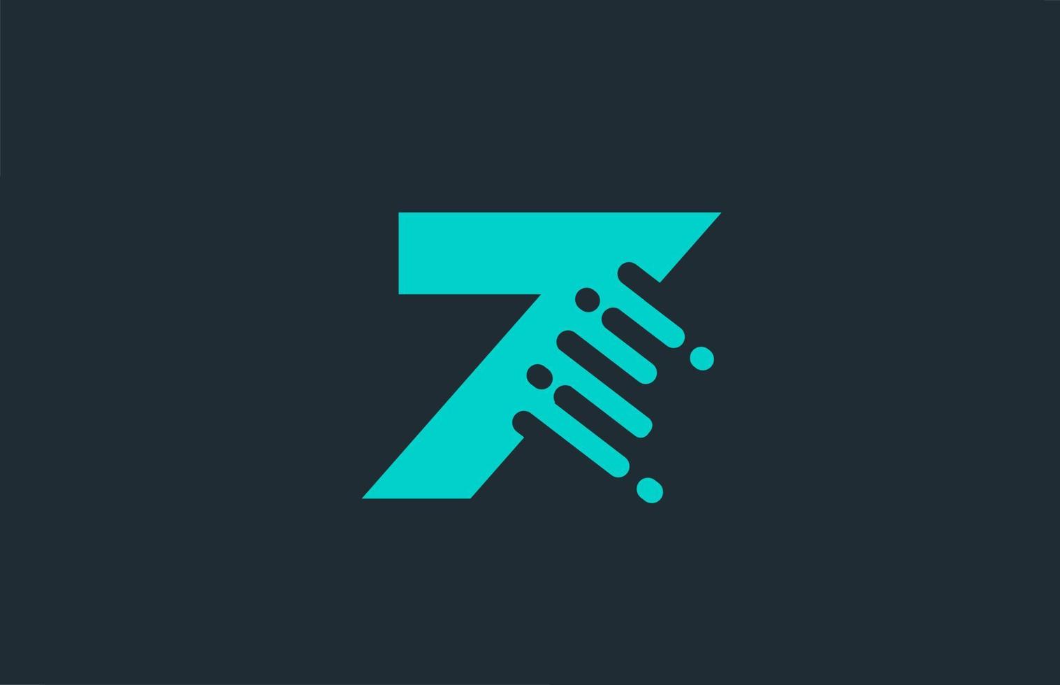 Ícone do logotipo de 7 sete números azuis com design de linha para empresa e negócios vetor