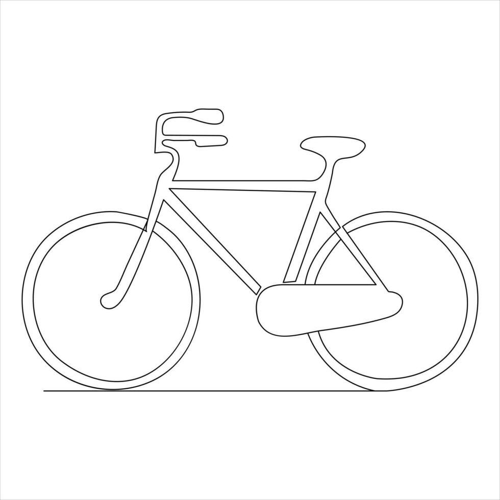 solteiro linha contínuo desenhando do clássico bicicleta esboço vetor ilustração