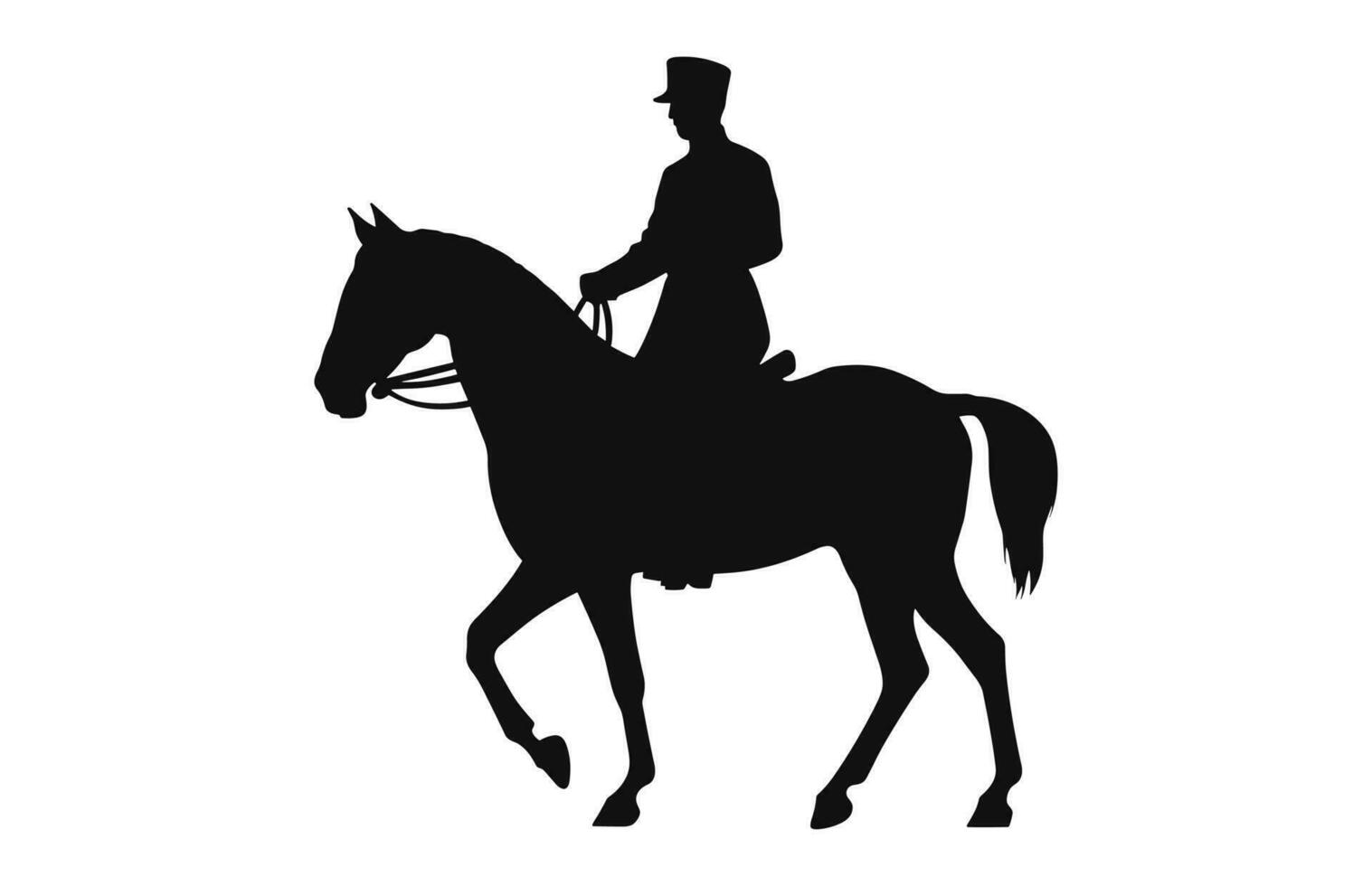 silhueta do uma cavalaria soldado em a cavalo Preto vetor livre