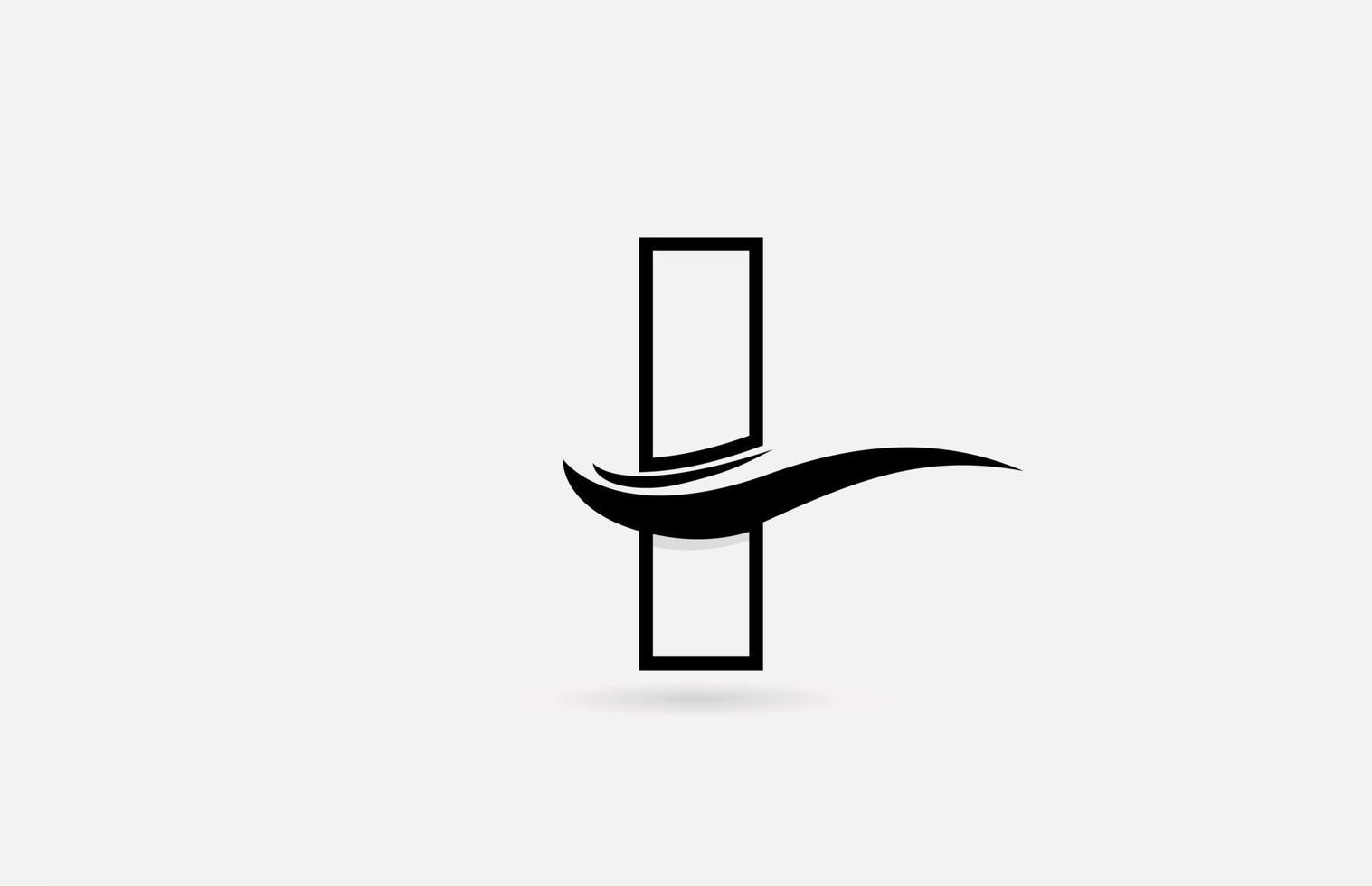 Ícone de logotipo de letra do alfabeto preto e branco para negócios e empresas com design de linha simples vetor