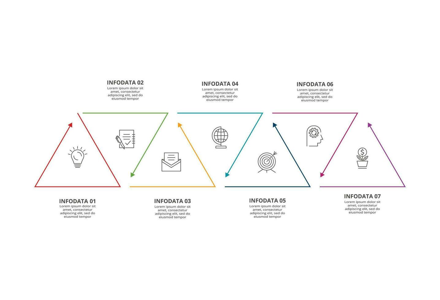 linha conceito para infográfico com 6 passos, opções, partes ou processos. o negócio dados visualização. vetor