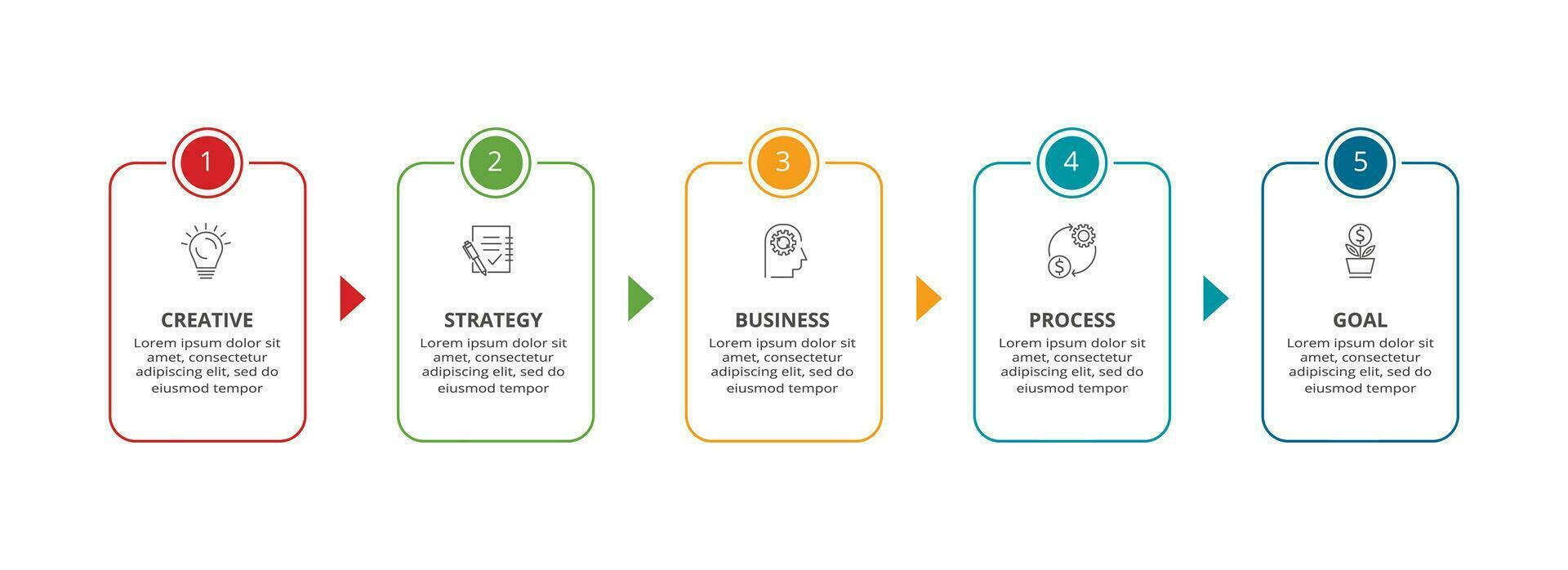 linha conceito para infográfico com 5 passos, opções, partes ou processos. o negócio dados visualização. vetor