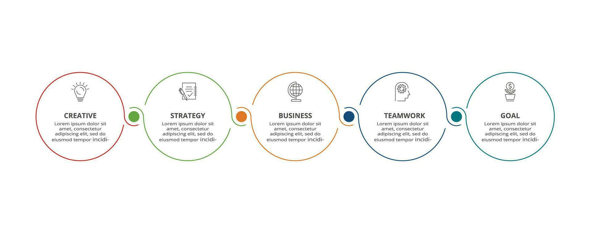 linha conceito para infográfico com 5 passos, opções, partes ou processos. o negócio dados visualização. vetor