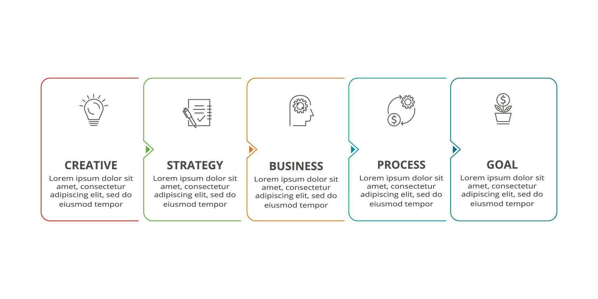 linha conceito para infográfico com 5 passos, opções, partes ou processos. o negócio dados visualização. vetor