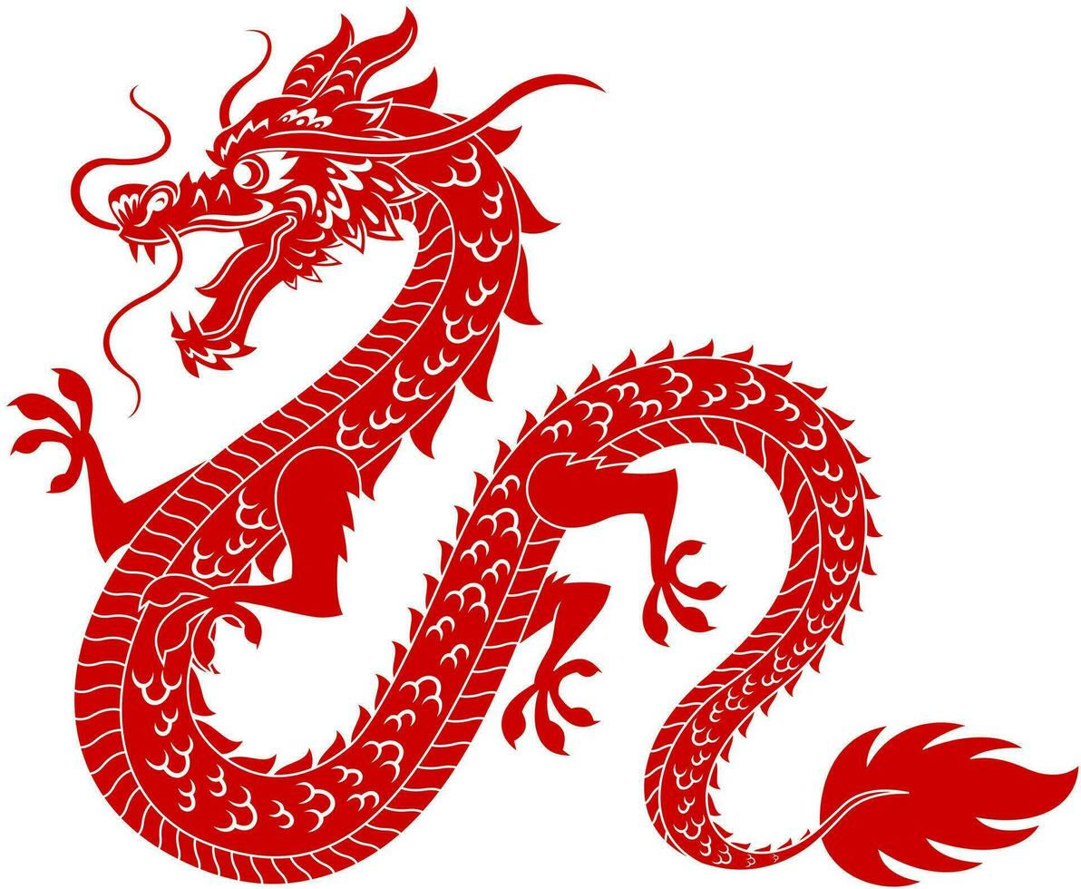 feliz chinês Novo ano 2024 ano do a Dragão zodíaco. vetor mão desenhado ilustração