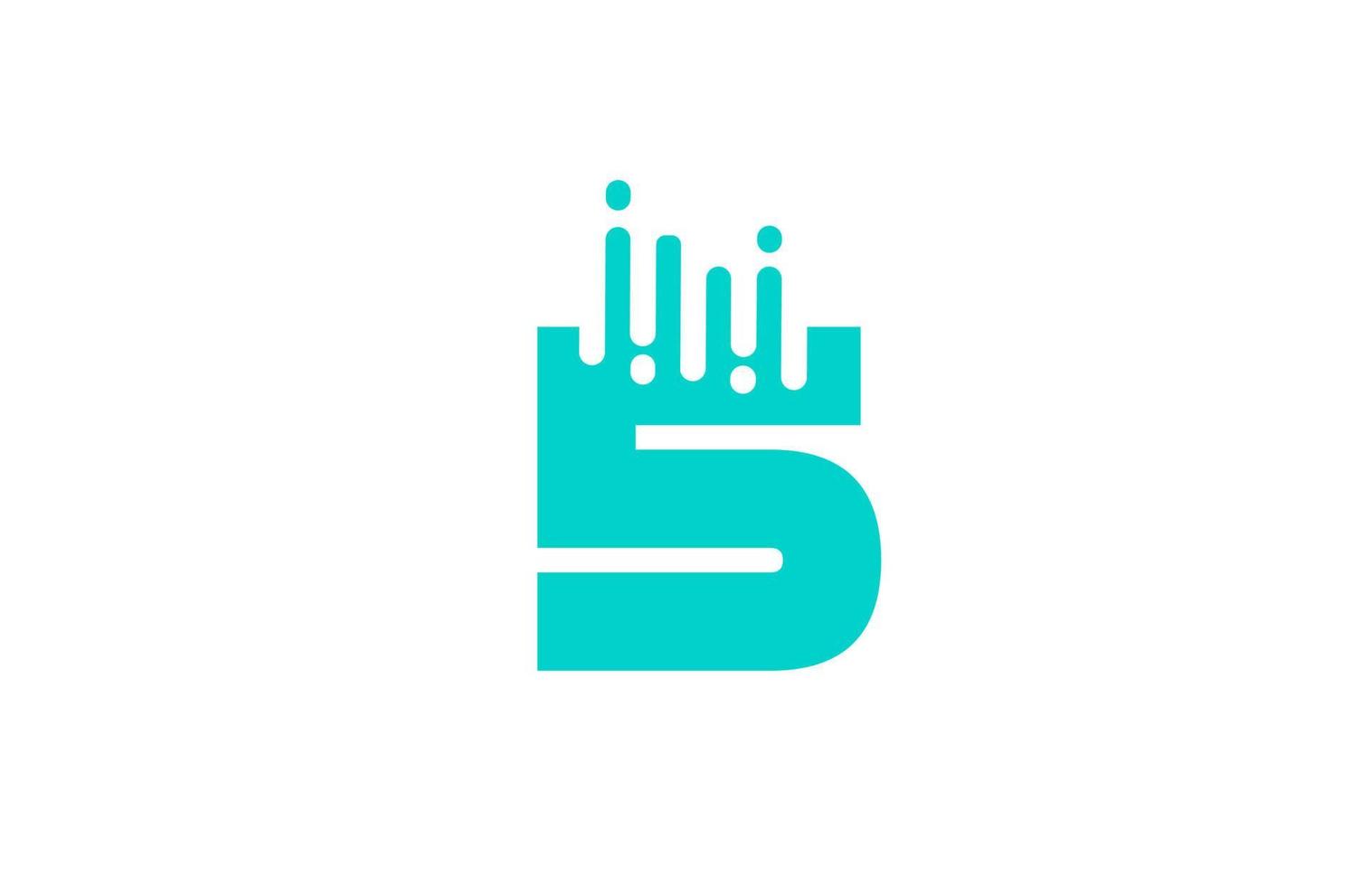 Ícone do logotipo de 5 números para negócios e empresa vetor