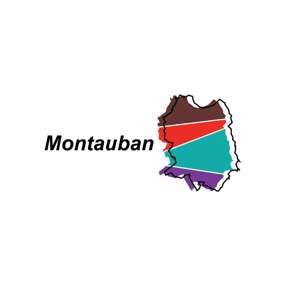 mapa do Montauban vetor Projeto modelo, nacional fronteiras e importante cidades ilustração em branco fundo