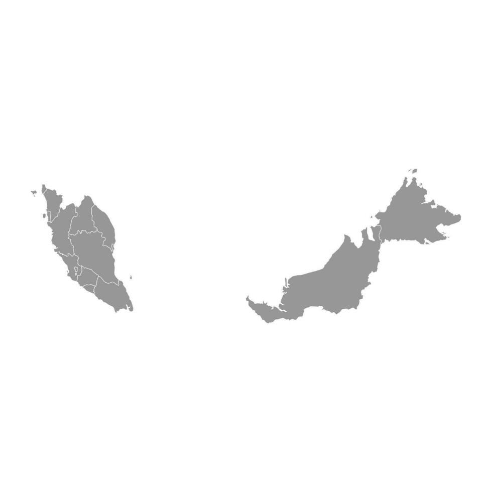 Malásia mapa com administrativo divisões. vetor ilustração.