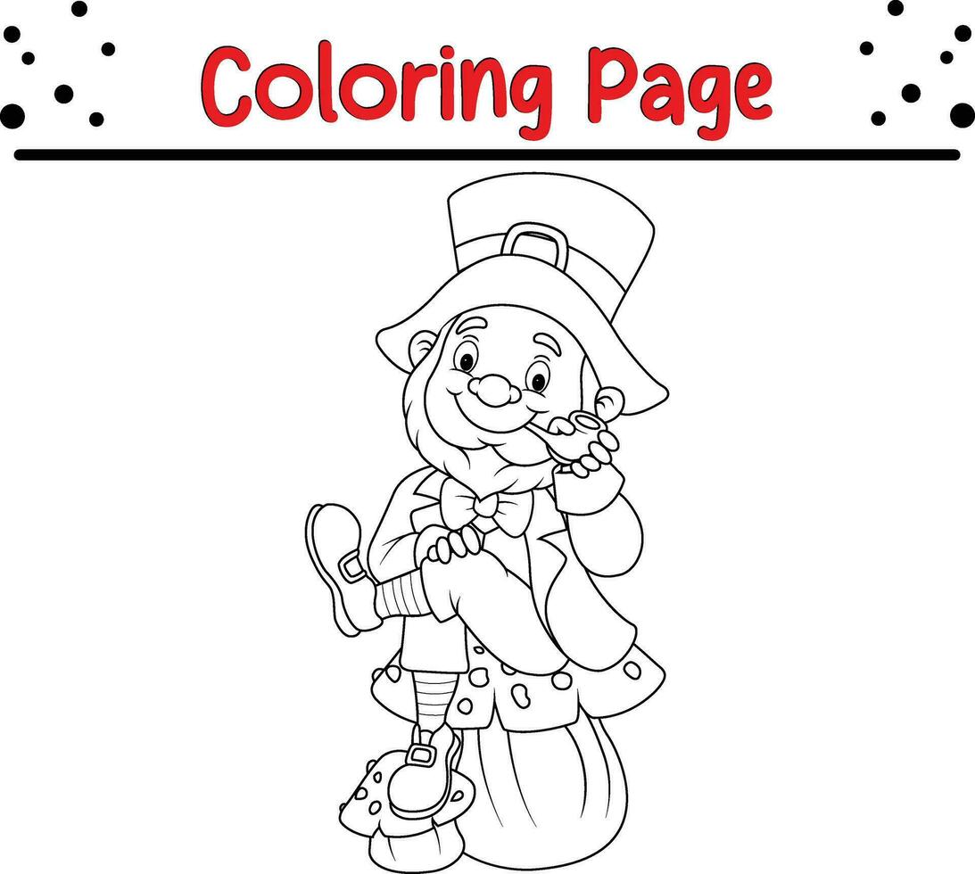 duende coloração página para crianças vetor