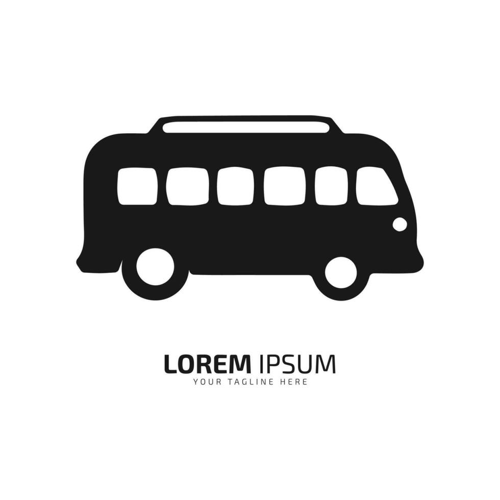 uma logotipo do público ônibus ícone abstrato furgão vetor silhueta em branco fundo