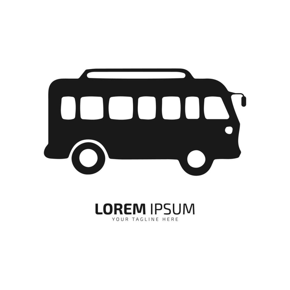 uma logotipo do transporte ônibus ícone abstrato furgão vetor silhueta em branco fundo