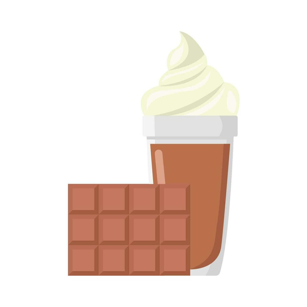 milkshake chocolate com Barra chocolate ilustração vetor