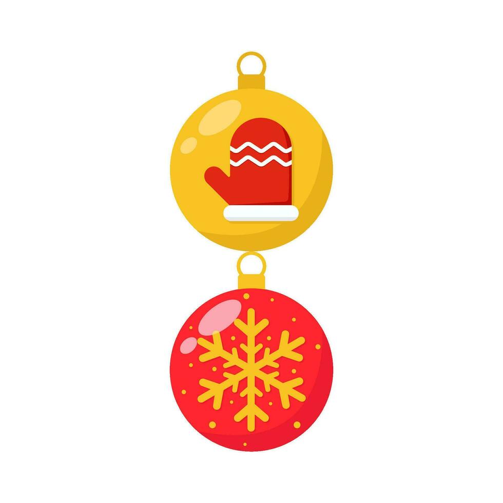 luvas com floco de neve dentro Natal bola decoração ilustração vetor