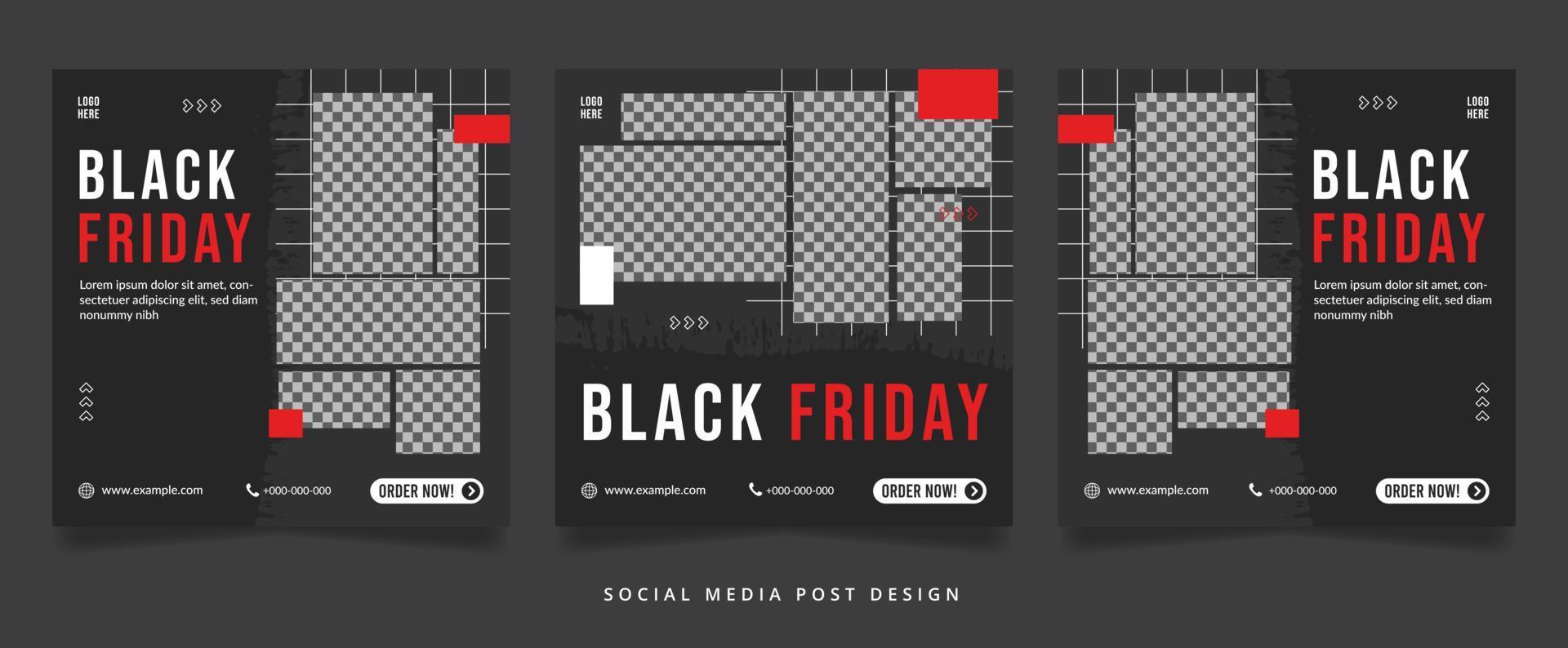 folheto black friday ou banner de mídia social vetor