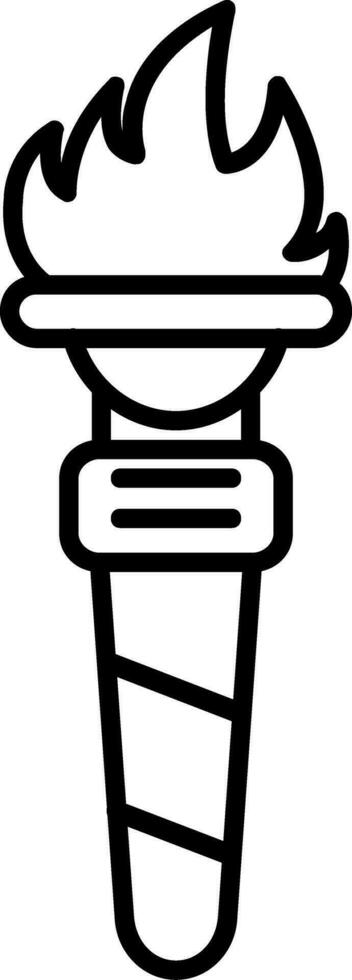 ícone de linha de tocha vetor