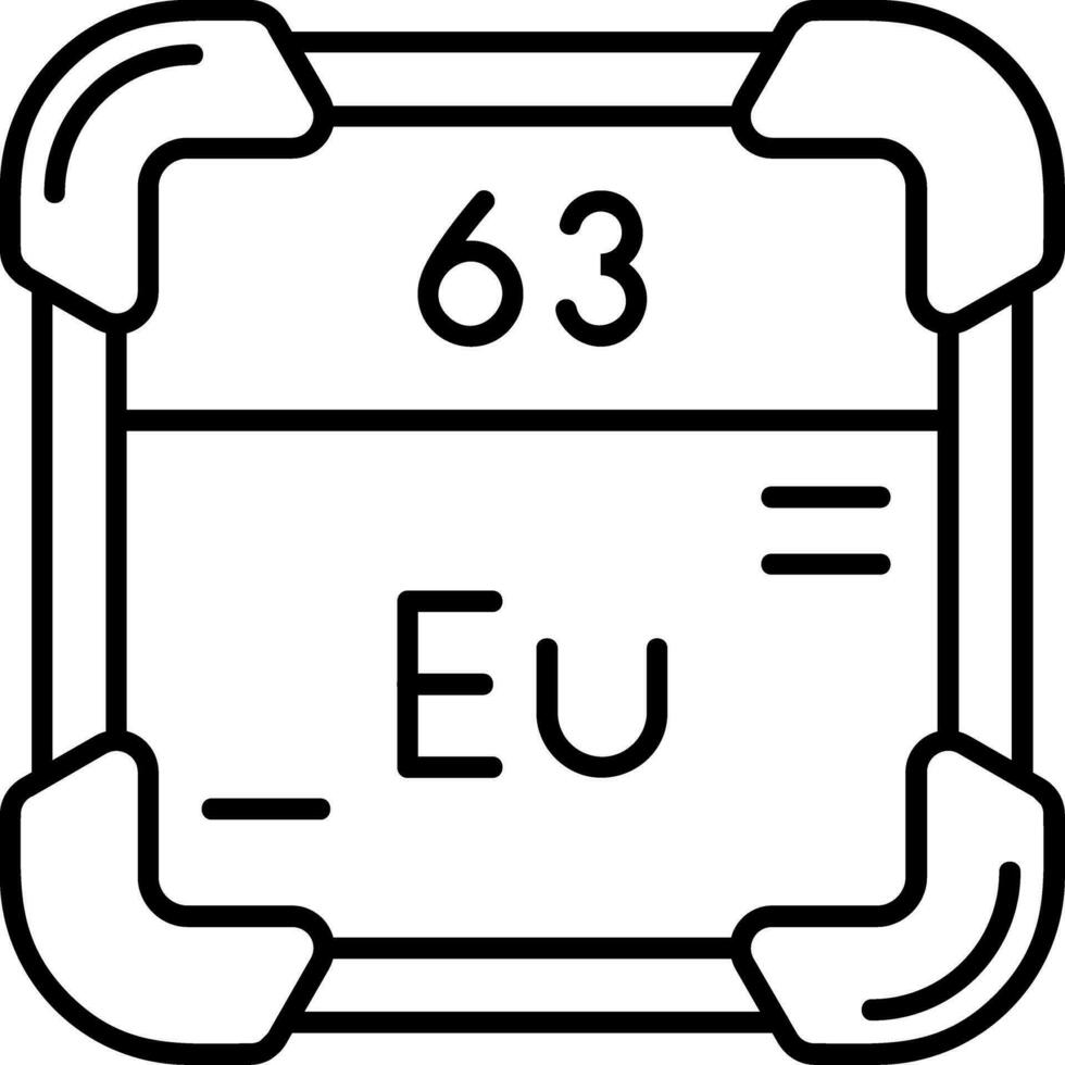 európio linha ícone vetor
