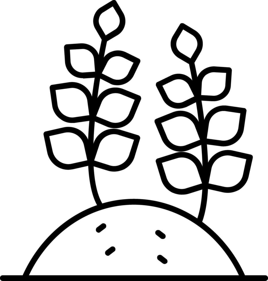 ícone de linha de trigo vetor