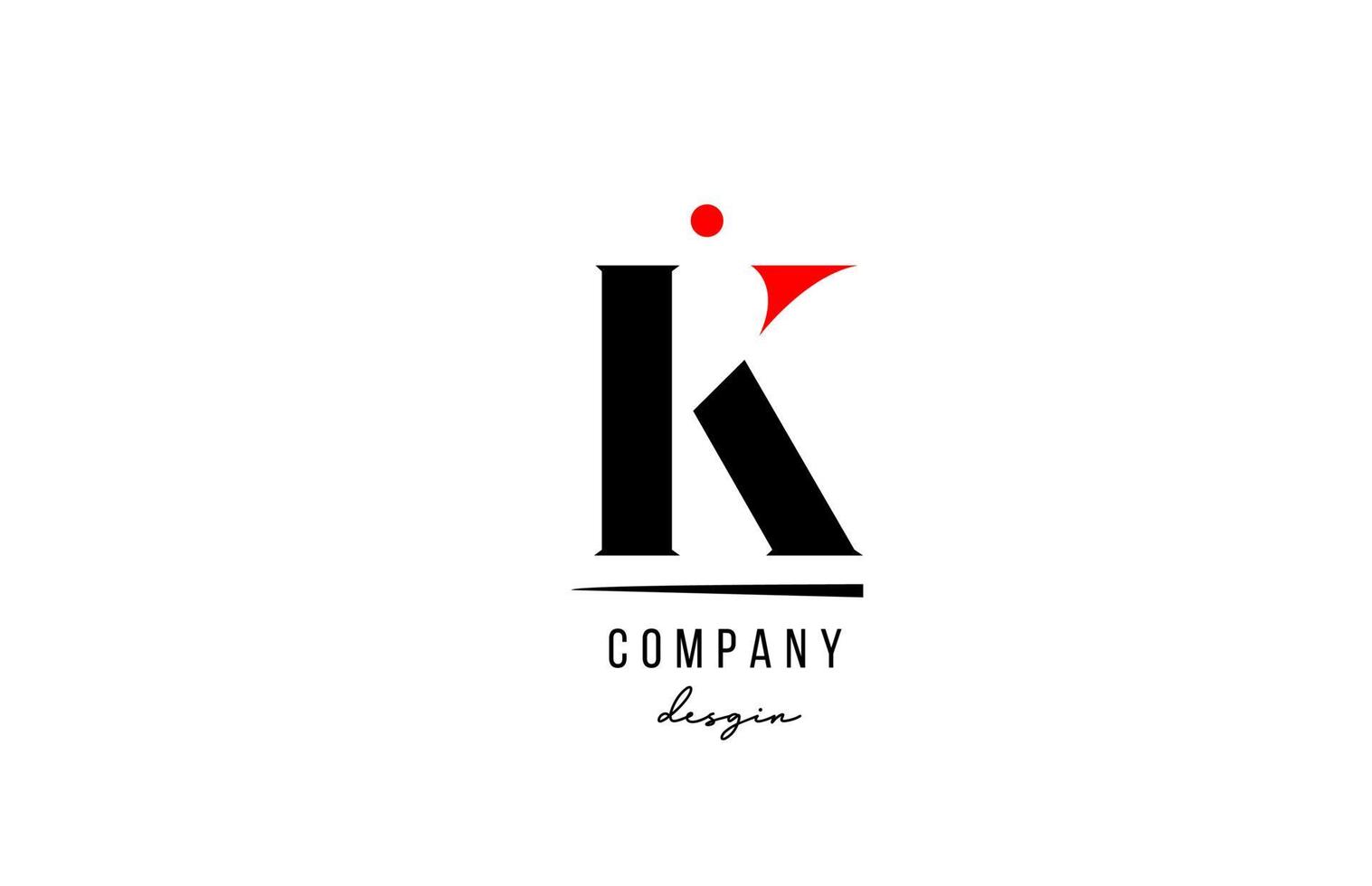 Ícone de design do logotipo do alfabeto da letra k para empresa e negócios vetor