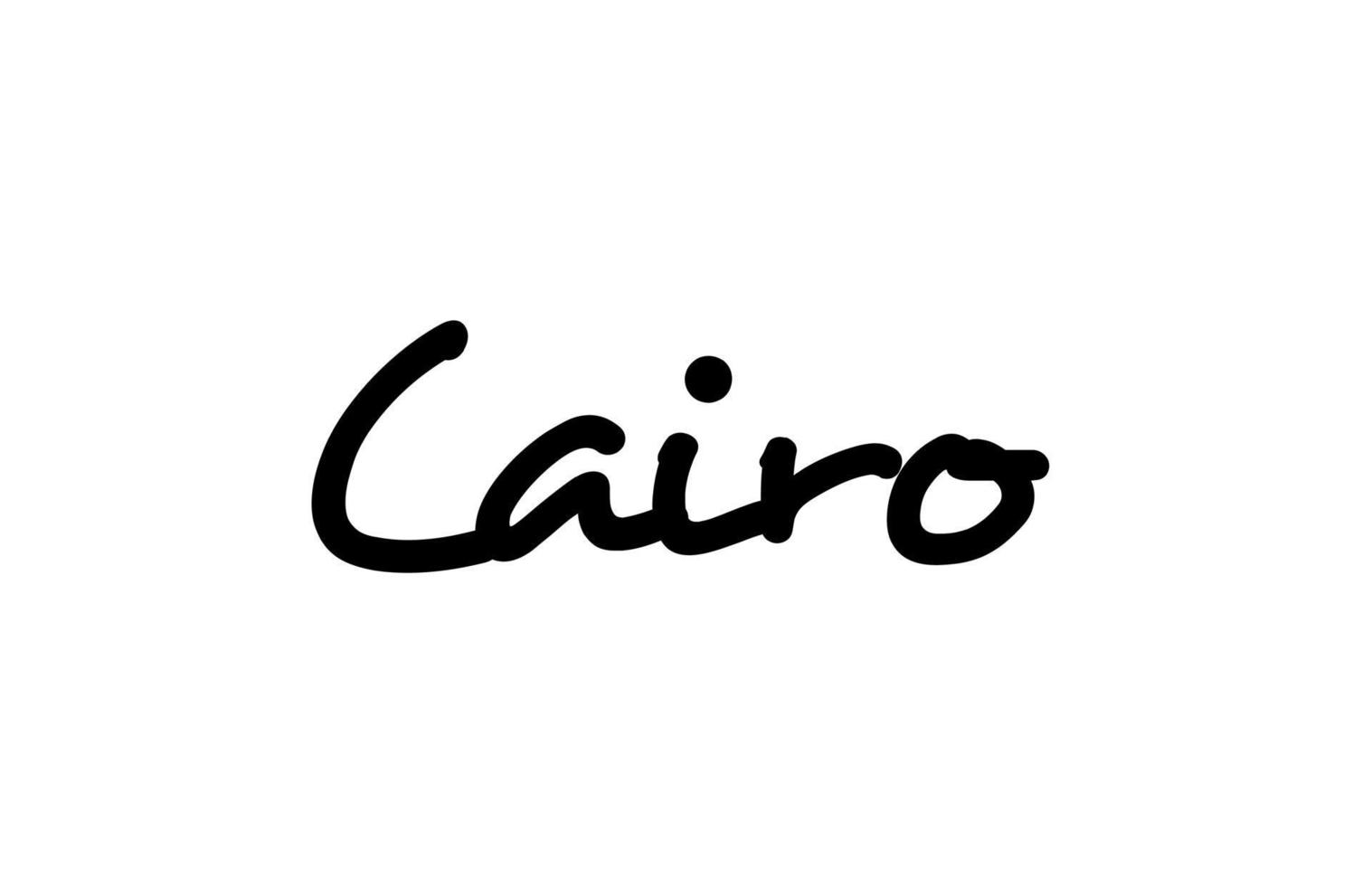 Letras de mão do texto manuscrito da cidade do Cairo. texto de caligrafia. tipografia na cor preta vetor